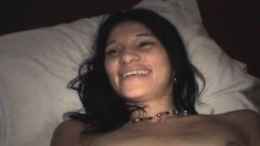 Slim Latina hooker with tiny boobs surrenders her cunt to a hard dick
