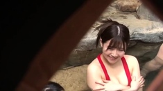 Big Tits Asian Amateur Fucked Outdoors in Pool - Japanese