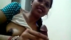 Horny mature indian slut sucks on hard cock