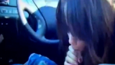Big Titties Girlfriend Blows in Car and Swallows xIJWHx