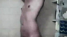 small tit girl showering on webcam